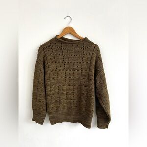 Misha & Puff Green Windowpane Cotton Sweater